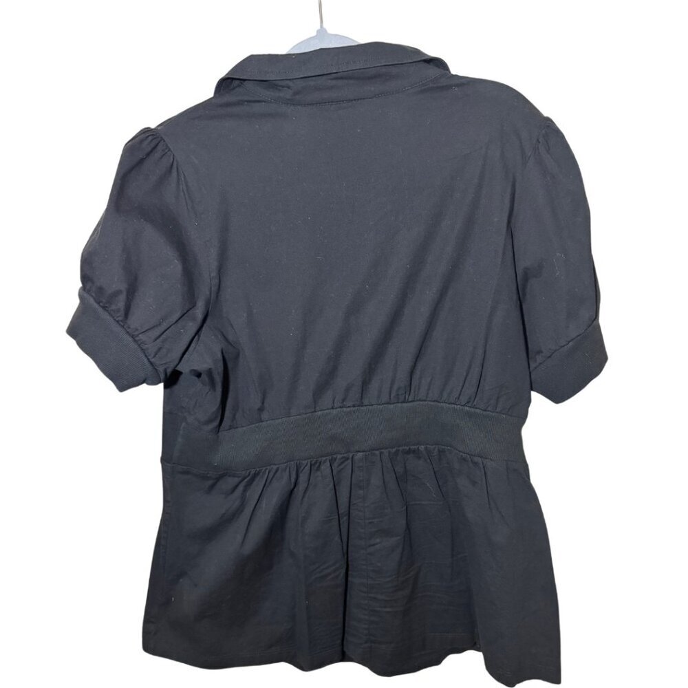 Torrid Short Sleeve Blouse Half Button black size 20-24 - Picture 2 of 4